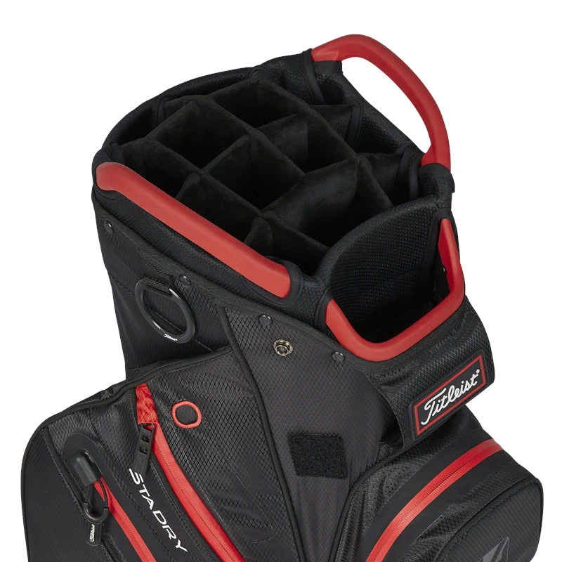 Titleist StaDry Cart 14 Bag Black/Black/Red 5 Titleist StaDry Cart 14 Bag Black/Black/Red - Image 3
