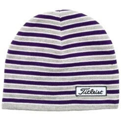 Titleist Striped Beanie Purple Grey
